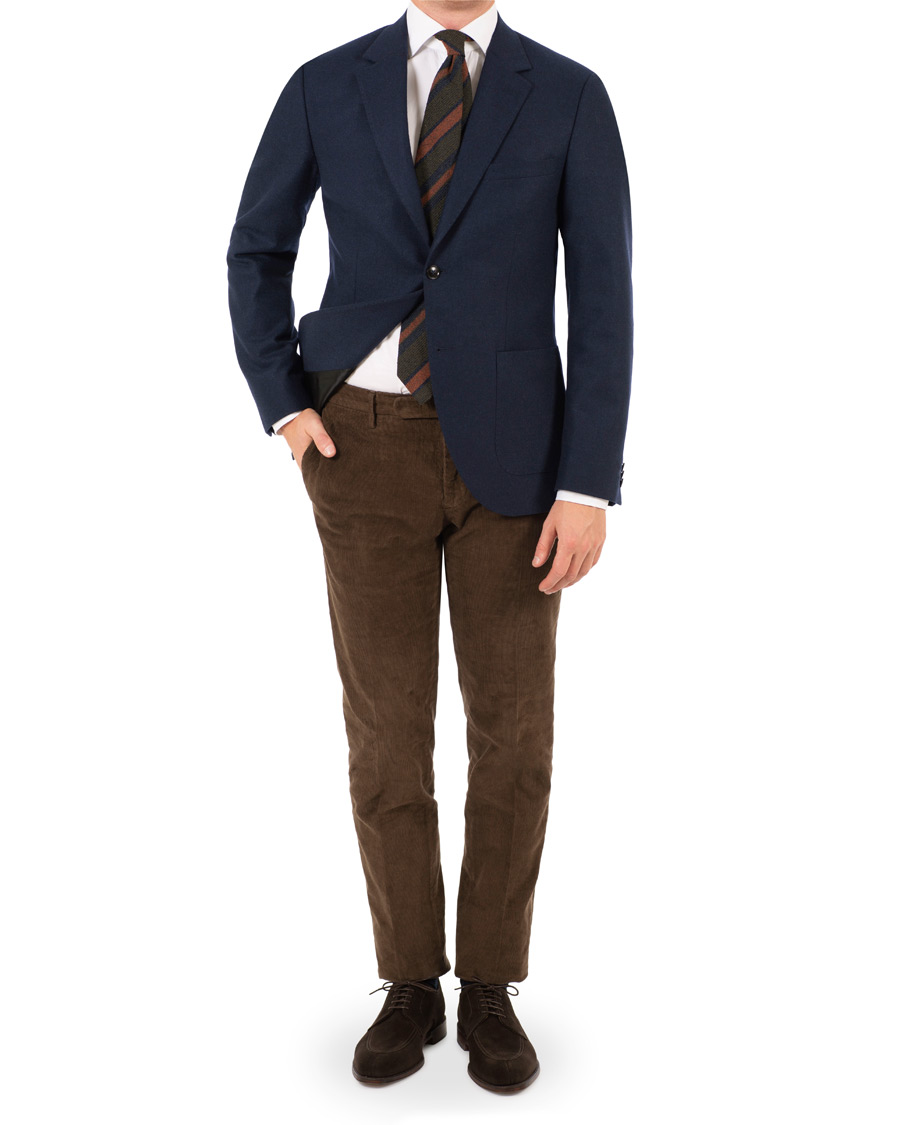 Herre | Blazere & jakker | Tiger of Sweden | Jamot Flannel Patch Pocket Blazer Navy