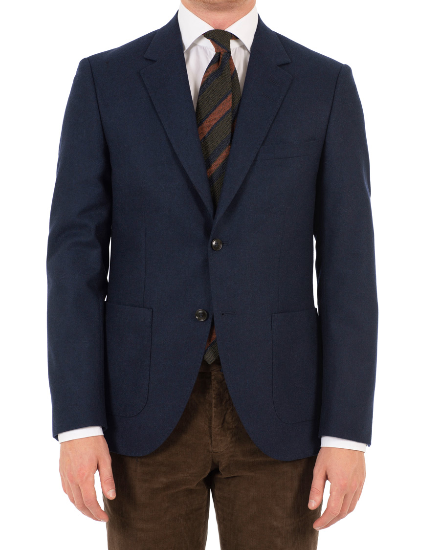 Herre | Blazere & jakker | Tiger of Sweden | Jamot Flannel Patch Pocket Blazer Navy