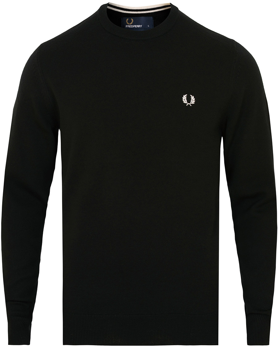 Herre | Trøjer | Fred Perry | Merino Wool Crew Neck Pullover Black