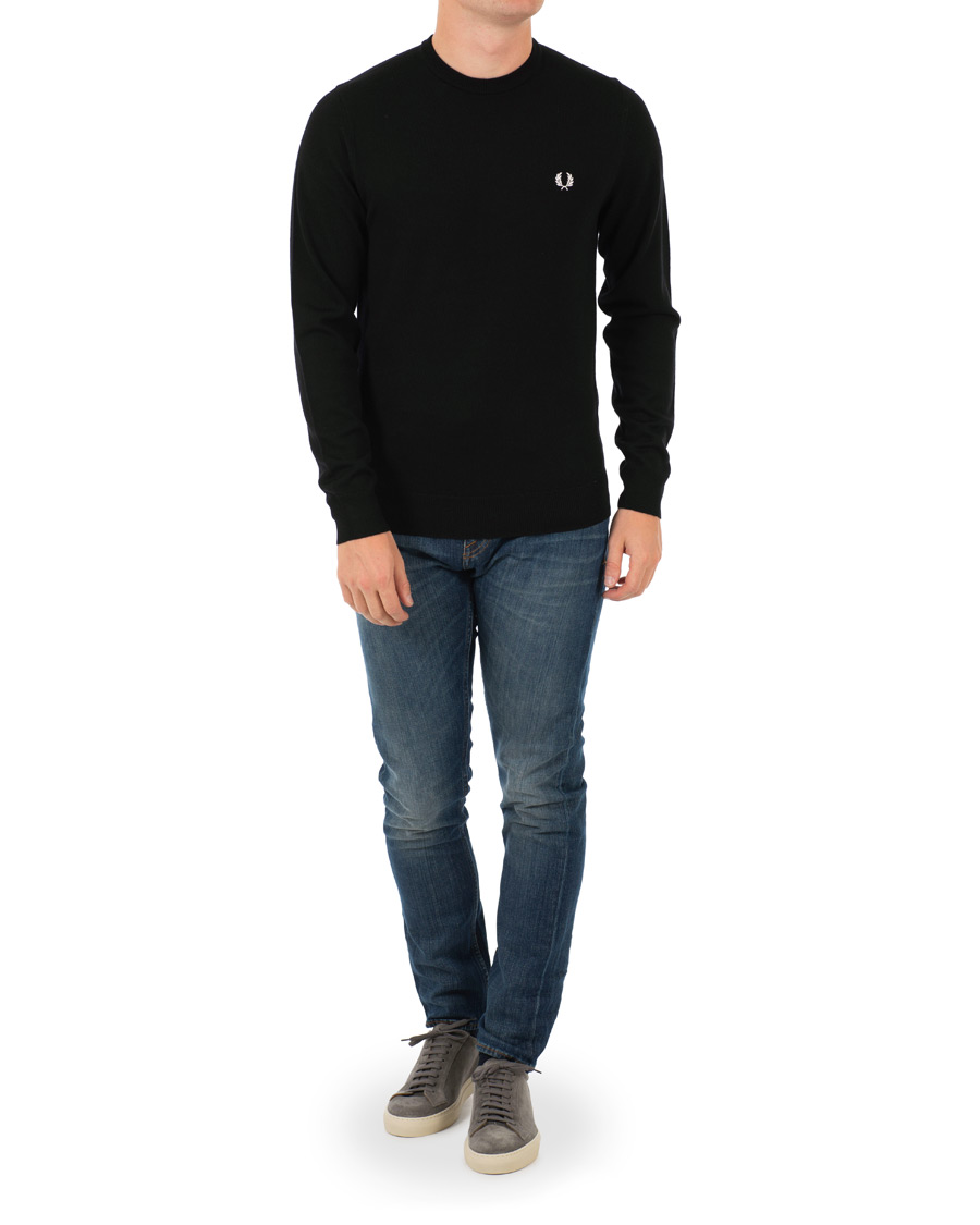 Herre | Trøjer | Fred Perry | Merino Wool Crew Neck Pullover Black