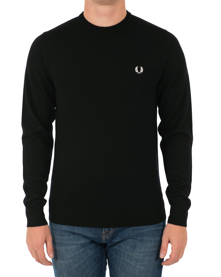 Herre | Trøjer | Fred Perry | Merino Wool Crew Neck Pullover Black