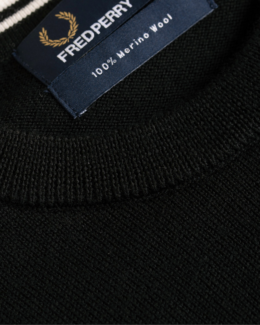 Herre | Trøjer | Fred Perry | Merino Wool Crew Neck Pullover Black