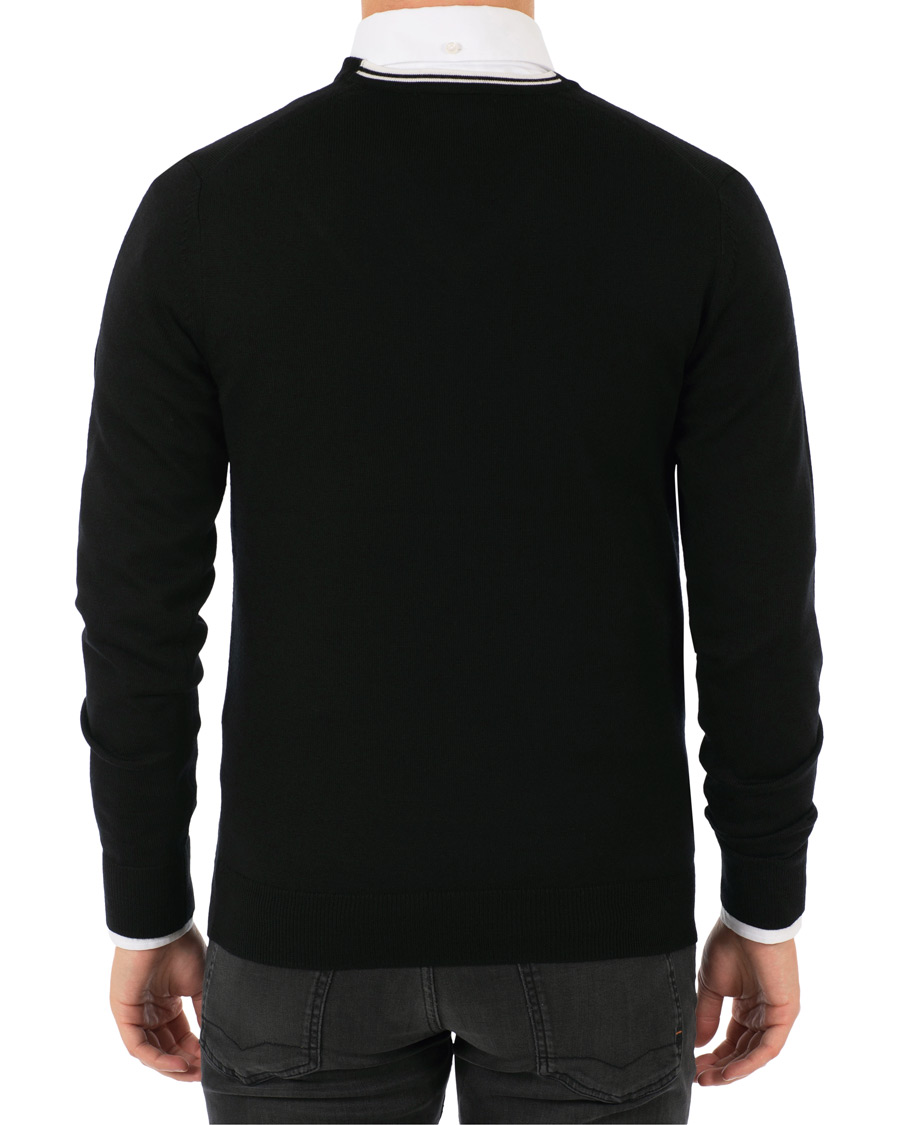 Herre | Trøjer | Fred Perry | Merino Wool V-Neck Pullover Black