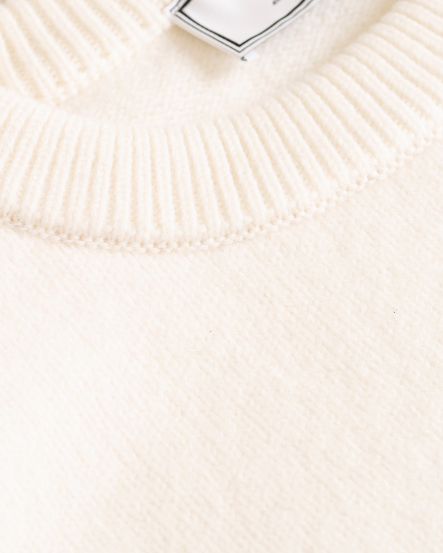 Herre | Trøjer | AMI | Boiled Wool Heart Sweater White