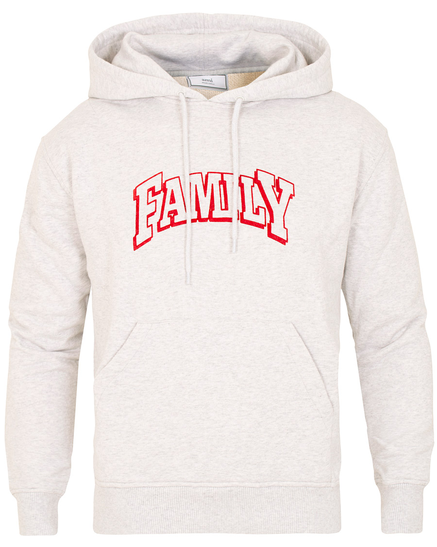 Herre | Trøjer | AMI | Family Flocked Print Hoodie Heather Grey