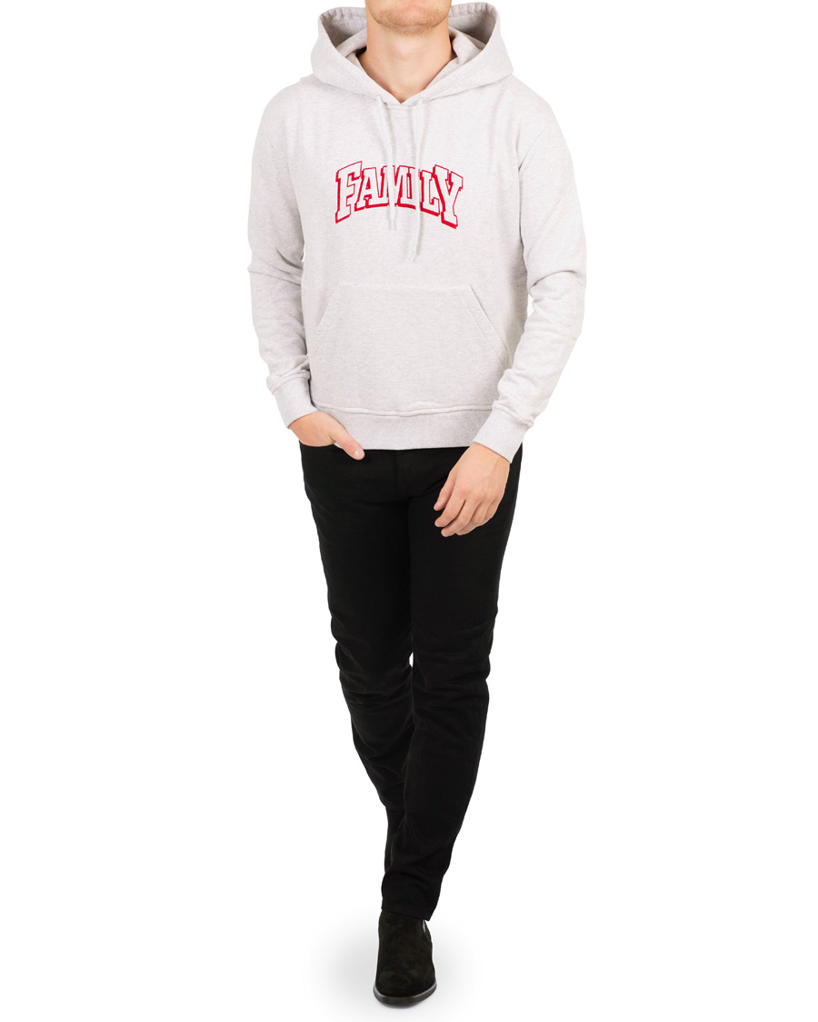 Herre | Trøjer | AMI | Family Flocked Print Hoodie Heather Grey