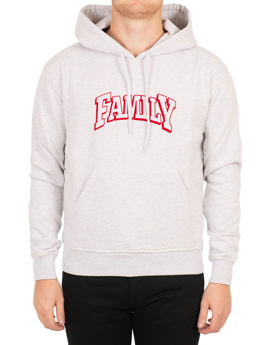 Herre | Trøjer | AMI | Family Flocked Print Hoodie Heather Grey