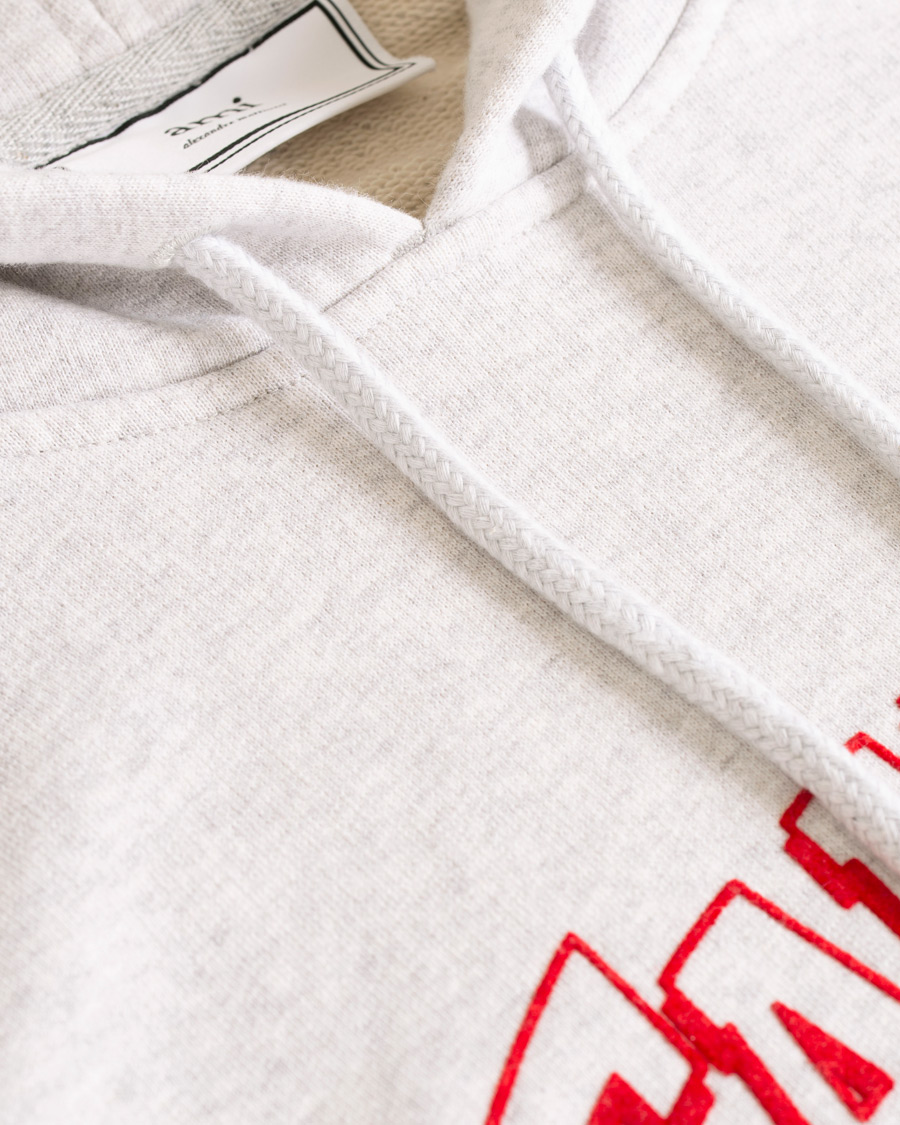 Herre | Trøjer | AMI | Family Flocked Print Hoodie Heather Grey