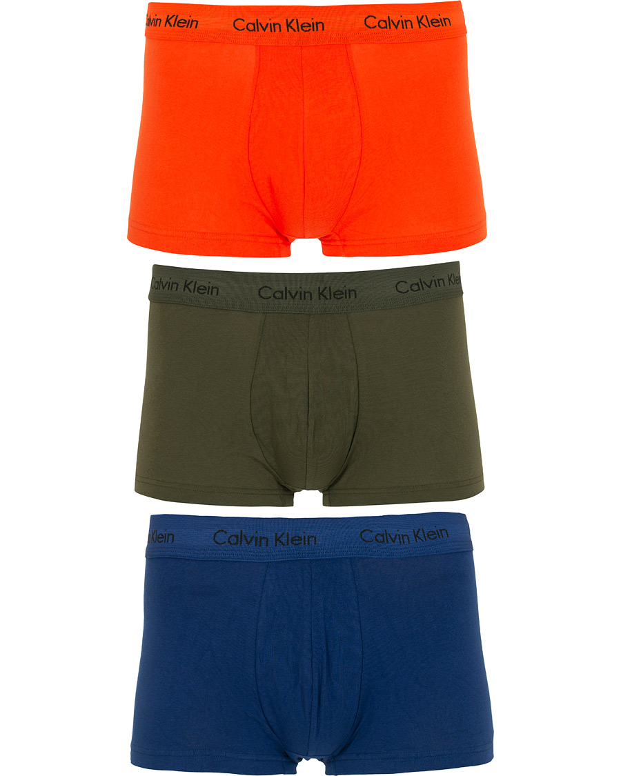 Herre | Undertøj | Calvin Klein | Cotton Stretch 3-Pack Low Rise Trunk Orange/Blue/Green