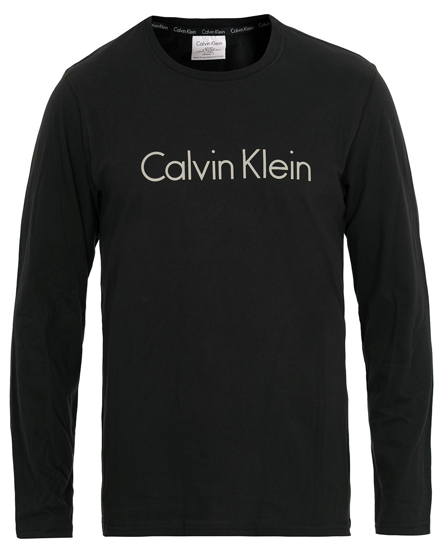 Herre | T-Shirts | Calvin Klein | Logo Long Sleeve Tee Black