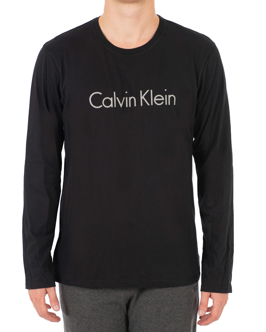 Herre | T-Shirts | Calvin Klein | Logo Long Sleeve Tee Black