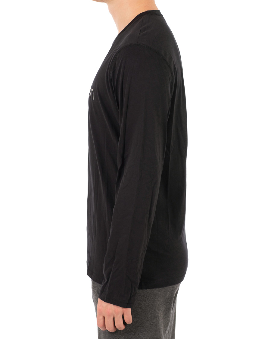 Herre | T-Shirts | Calvin Klein | Logo Long Sleeve Tee Black