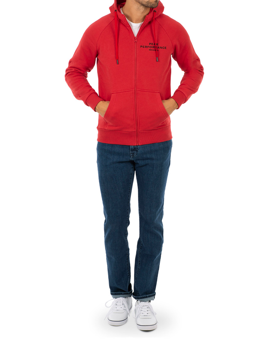 Herre | Trøjer | Peak Performance | Logo Zip Hoodie Red