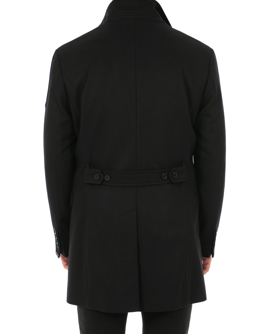 Herre | Jakker | J.Lindeberg | Gavin Stand Up Collar Compact Melton Coat Black