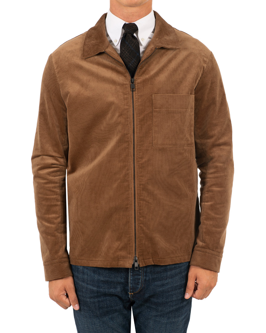 Herre | Jakker | J.Lindeberg | Jason Zip Corduroy Shirt Jacket Bison