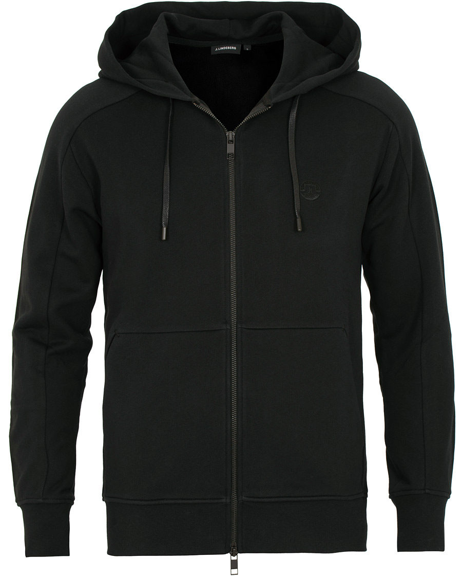 Herre | Trøjer | J.Lindeberg | Throw Full Zip Hoodie Black