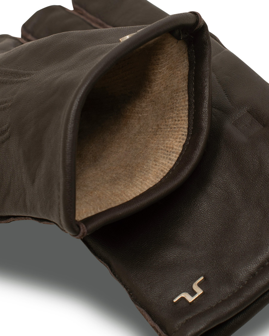 leje excitation Dronning J.Lindeberg Milo Surface Leather Glove Dark Brown - CareOfCarl.dk