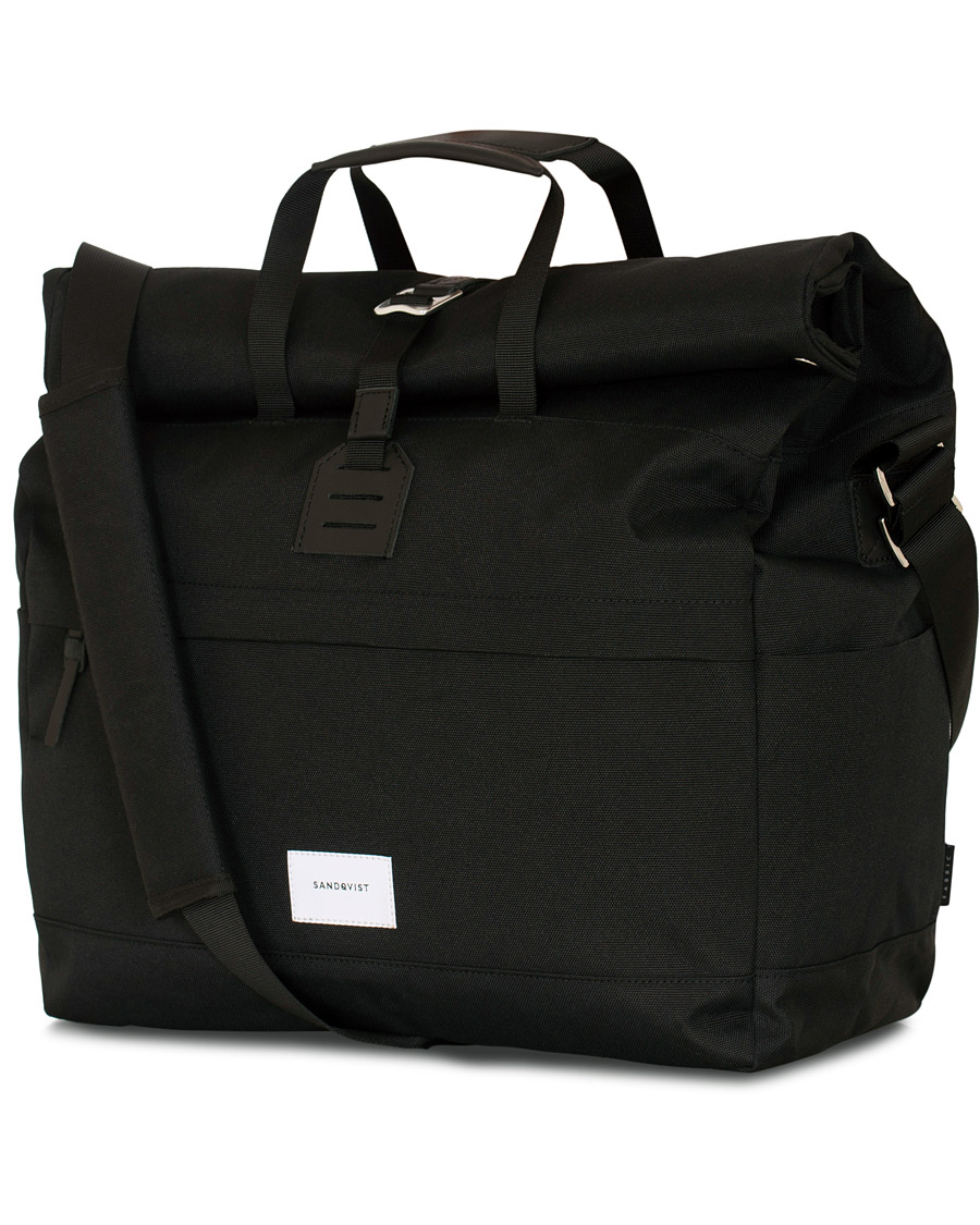 Herre | Tasker | Sandqvist | Tor Cordura Eco Made Roll Top Messenger Bag Black