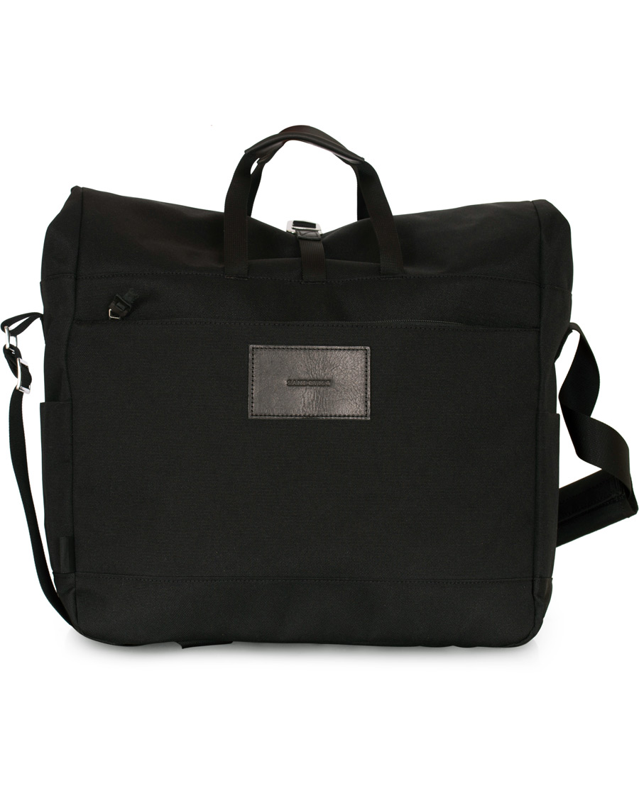 Herre | Tasker | Sandqvist | Tor Cordura Eco Made Roll Top Messenger Bag Black