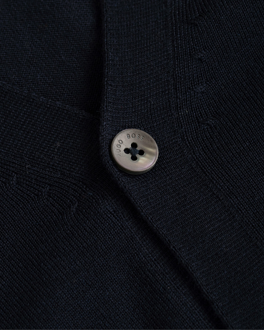 Herre | Trøjer | BOSS BLACK | BOSS Mardon Extra Fine Merino Cardigan Dark Navy