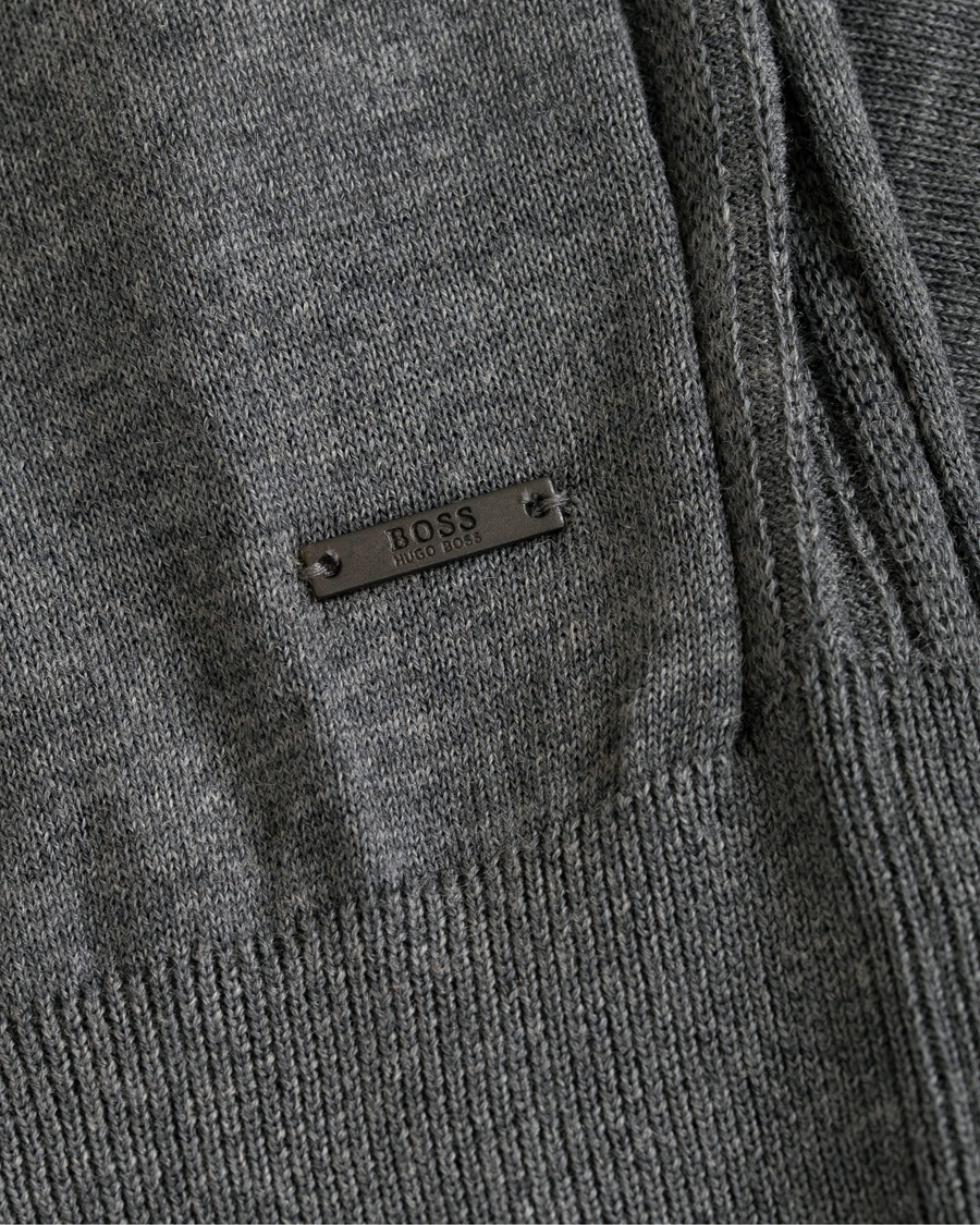 Herre | Trøjer | BOSS BLACK | BOSS Mardon Extra Fine Merino Cardigan Medium Grey Melange