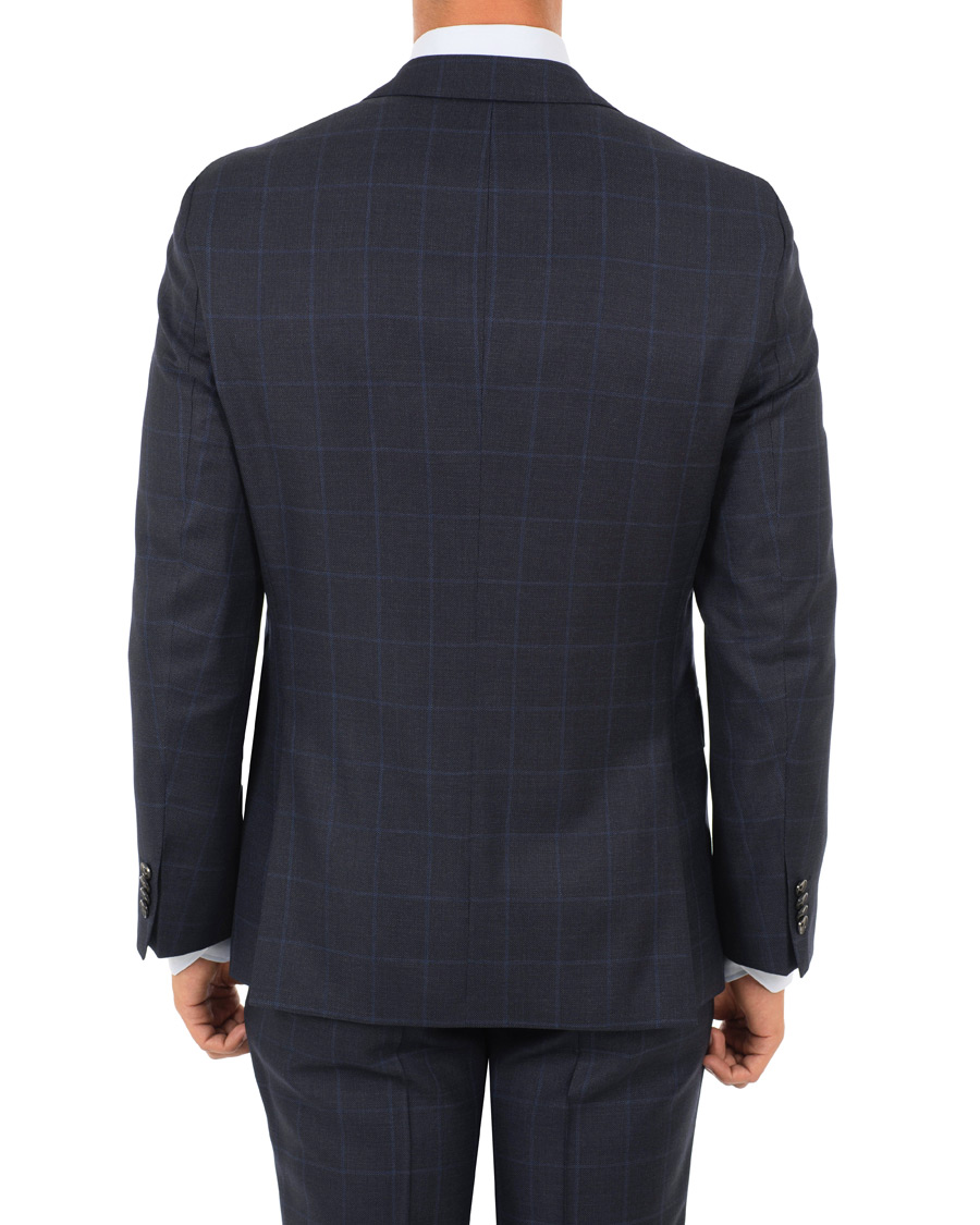 Herre | Jakkesæt | BOSS BLACK | BOSS Johnstons/Lenon Check Wool Suit Open Blue