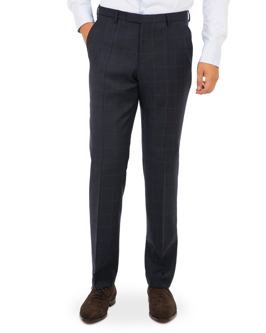Herre | Jakkesæt | BOSS BLACK | BOSS Johnstons/Lenon Check Wool Suit Open Blue