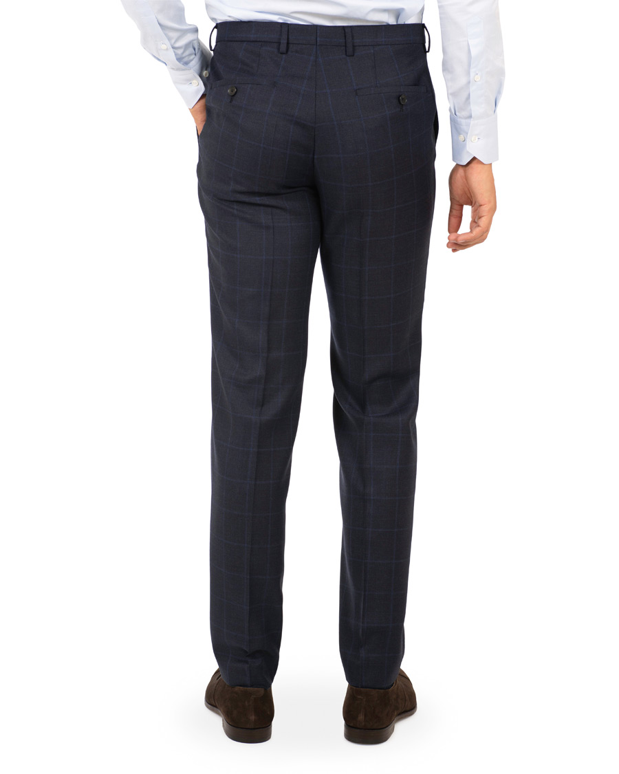 Herre | Jakkesæt | BOSS BLACK | BOSS Johnstons/Lenon Check Wool Suit Open Blue