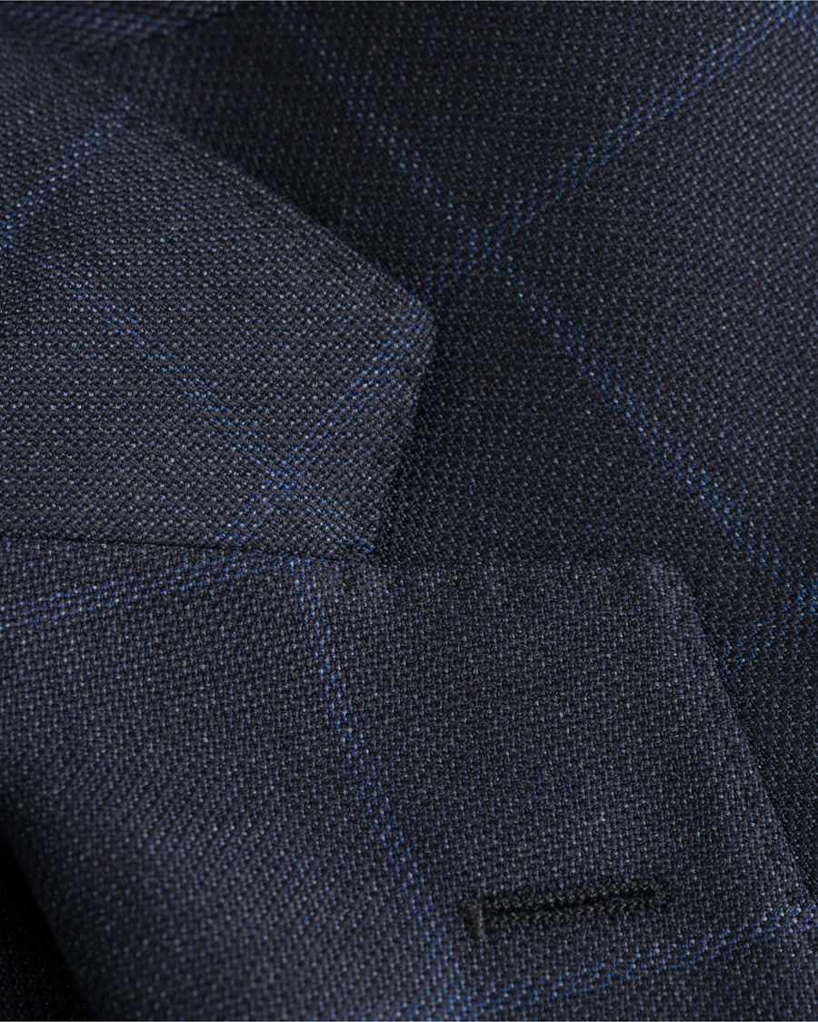 Herre | Jakkesæt | BOSS BLACK | BOSS Johnstons/Lenon Check Wool Suit Open Blue