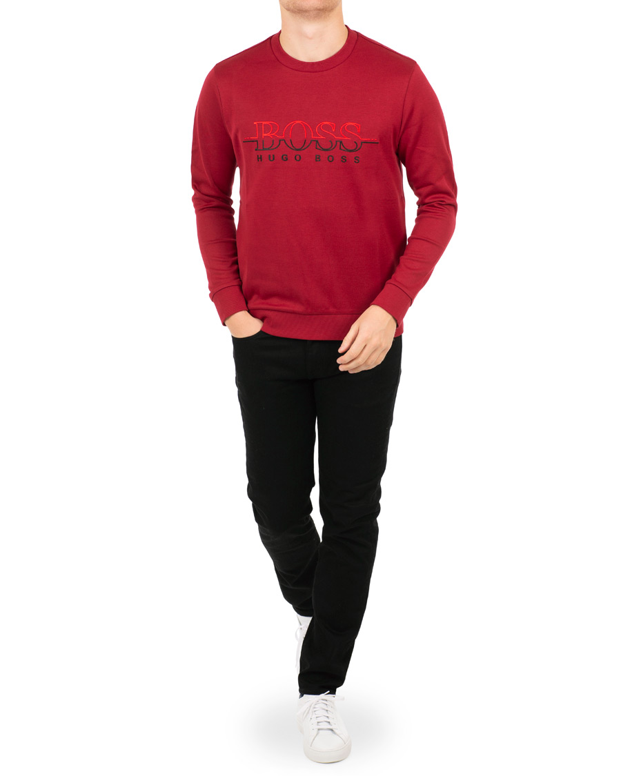 Herre | Trøjer | BOSS GREEN | BOSS Athleisure Salbo Crew Neck Sweatshirt Rhubarb Red