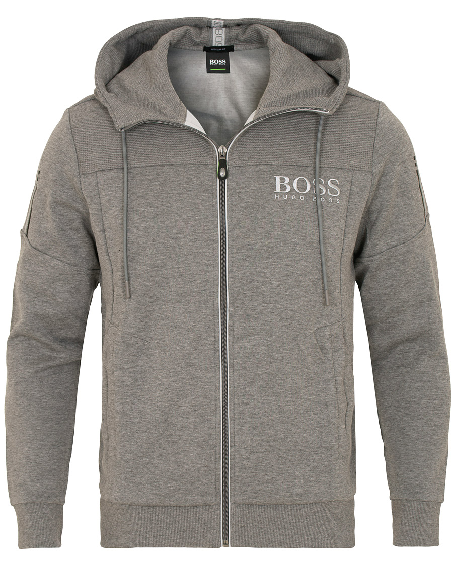 Herre | Trøjer | BOSS GREEN | BOSS Athleisure Saggy Full Zip Hoodie Mid Melange