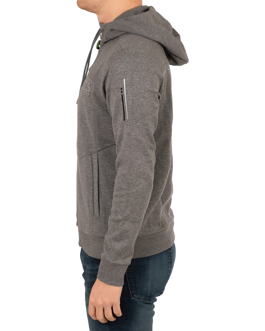 Herre | Trøjer | BOSS GREEN | BOSS Athleisure Saggy Full Zip Hoodie Mid Melange