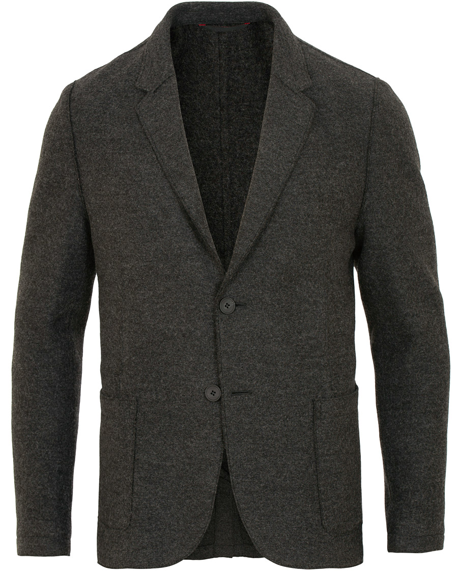 Herre | Blazere & jakker | HUGO | Agaltu Wool Raw Edge Blazer Dark Grey