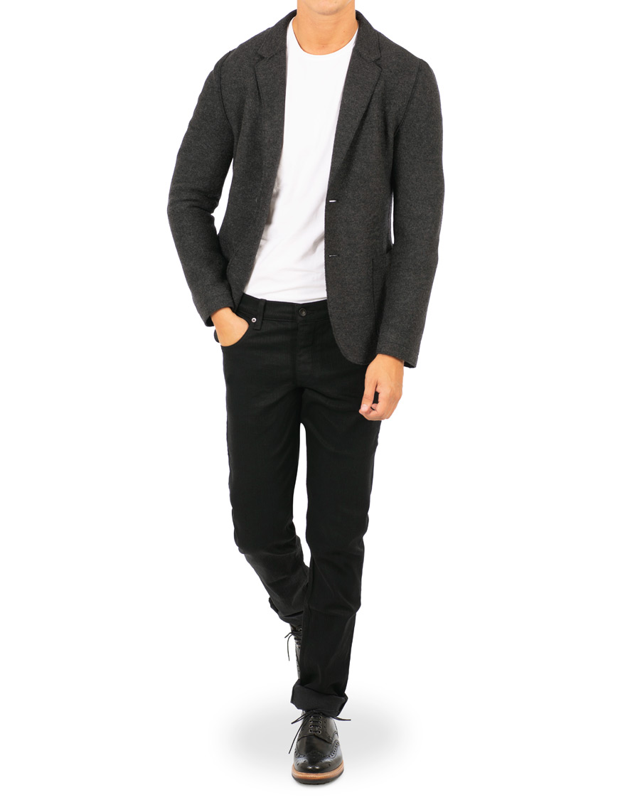 Herre | Blazere & jakker | HUGO | Agaltu Wool Raw Edge Blazer Dark Grey