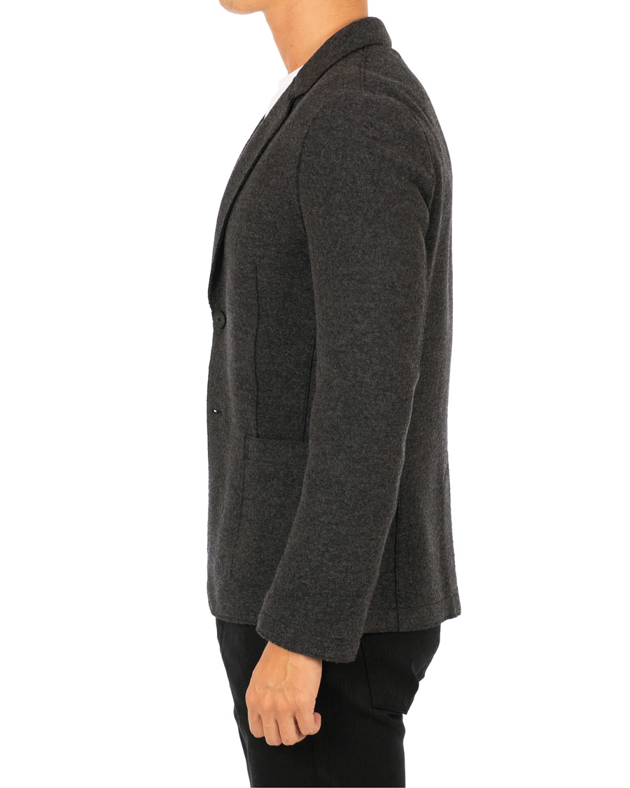Herre | Blazere & jakker | HUGO | Agaltu Wool Raw Edge Blazer Dark Grey