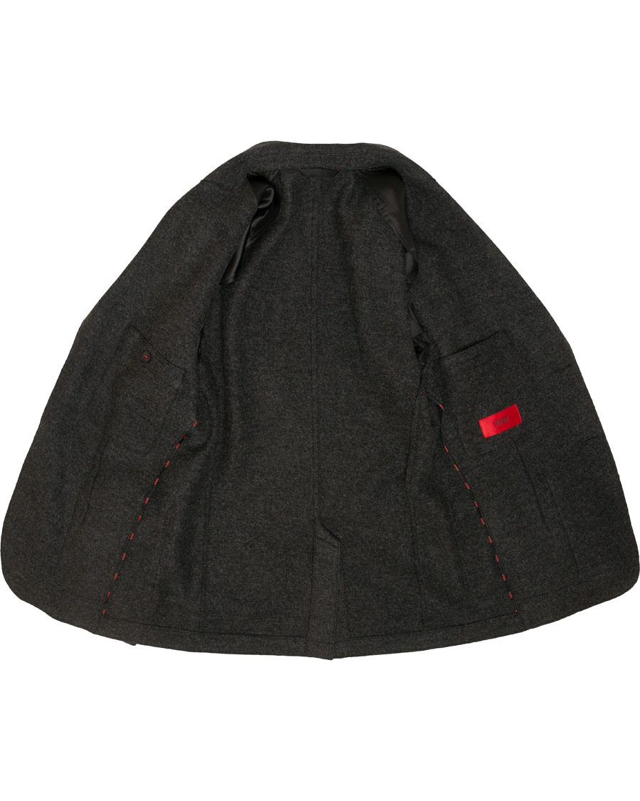 Herre | Blazere & jakker | HUGO | Agaltu Wool Raw Edge Blazer Dark Grey