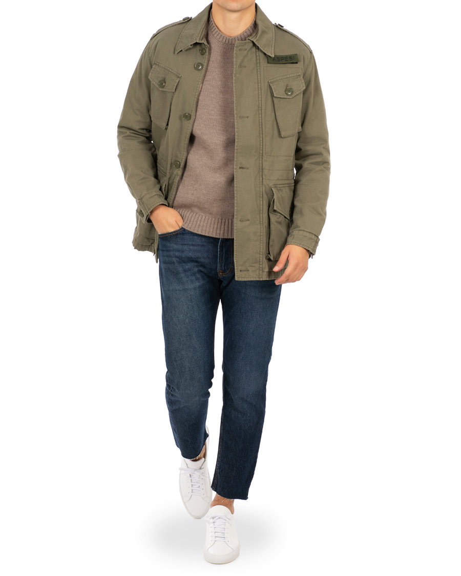 Herre | Jakker | Aspesi | Vancouver Lined Cotton Field Jacket Army Green