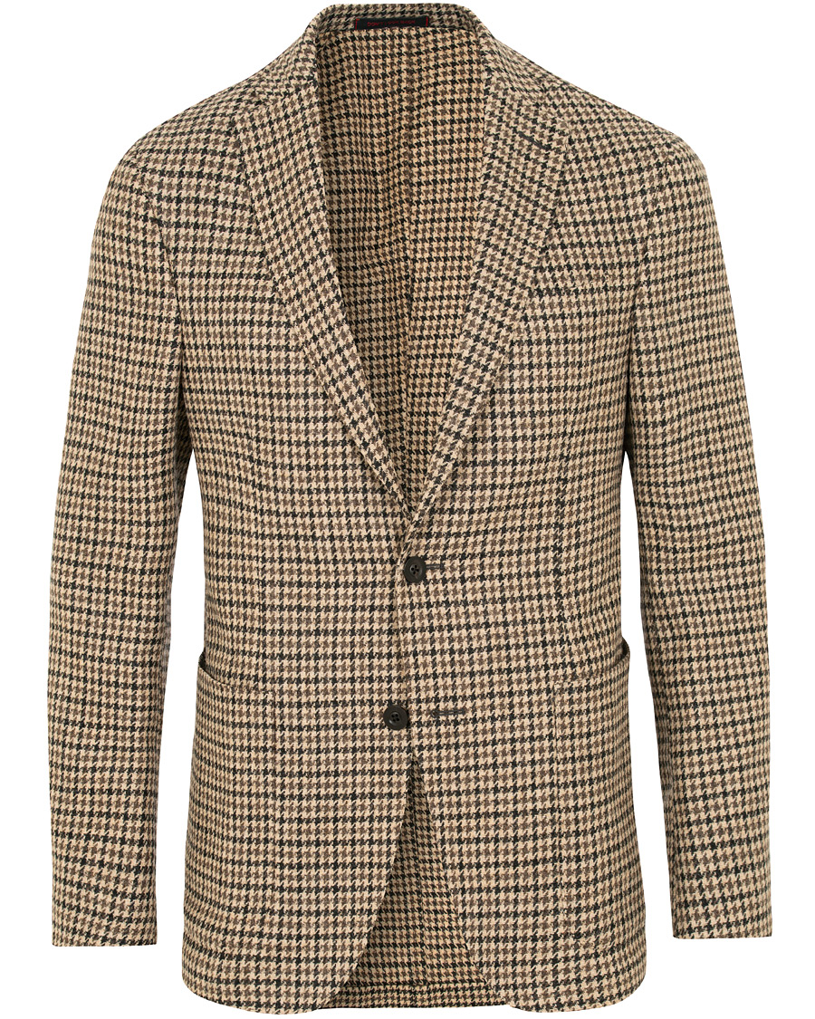 Herre | Blazere & jakker | The Gigi | Degas Single Breasted Houndstooth Tweed Blazer Brown