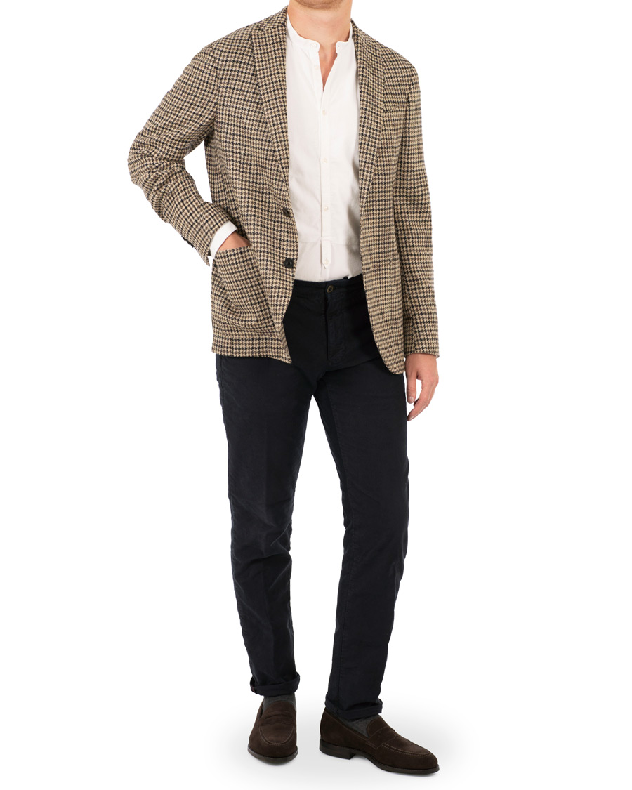 Herre | Blazere & jakker | The Gigi | Degas Single Breasted Houndstooth Tweed Blazer Brown