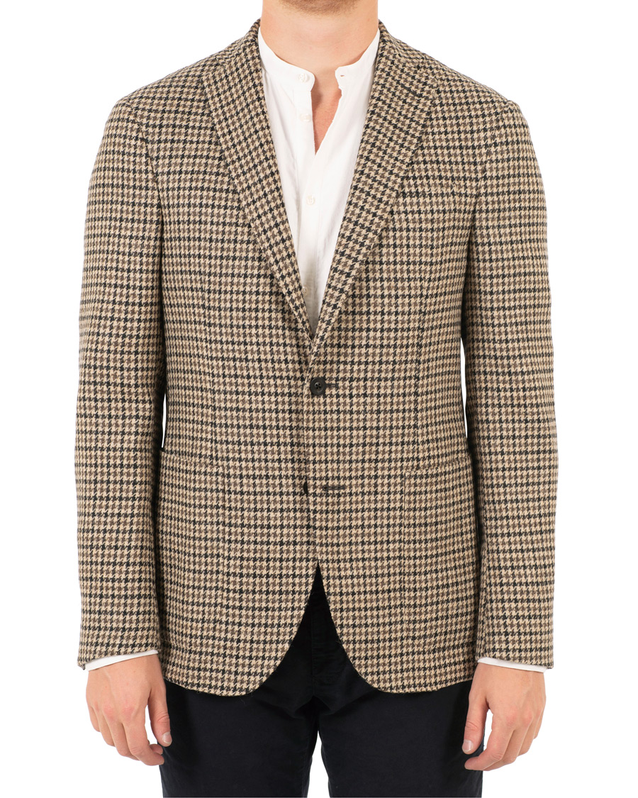 Herre | Blazere & jakker | The Gigi | Degas Single Breasted Houndstooth Tweed Blazer Brown
