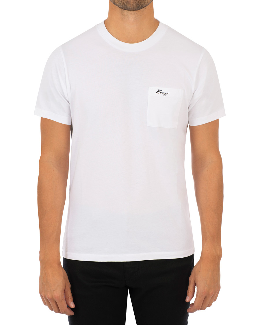 Herre | T-Shirts | KENZO | Small Logo Signature Pocket T-shirt White
