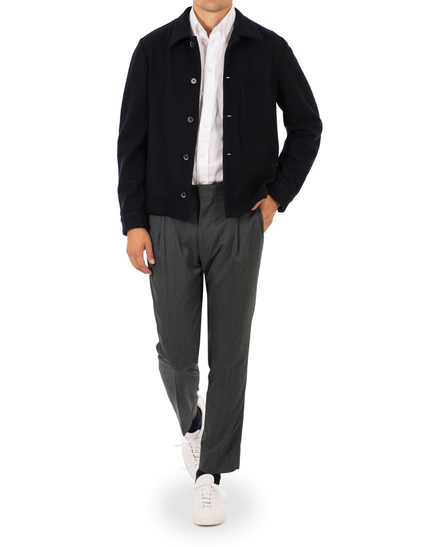 Herre | Jakker | Barena | Cedro Wool Shirt Jacket Navy