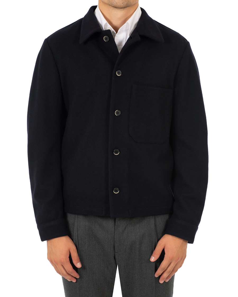 Herre | Jakker | Barena | Cedro Wool Shirt Jacket Navy
