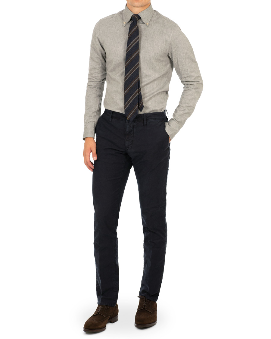 Herre | Skjorter | Stenströms | Slimline Flannel Shirt Grey