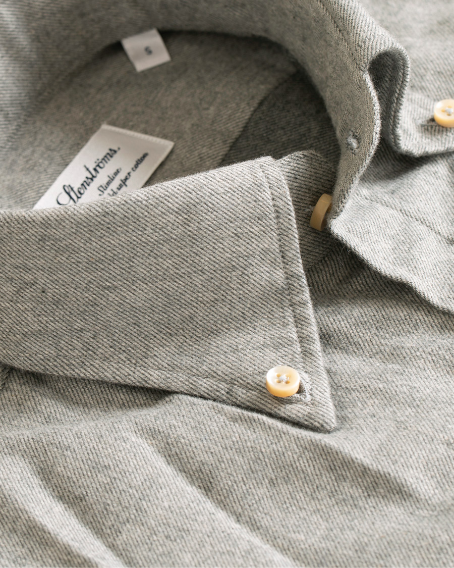 Herre | Skjorter | Stenströms | Slimline Flannel Shirt Grey