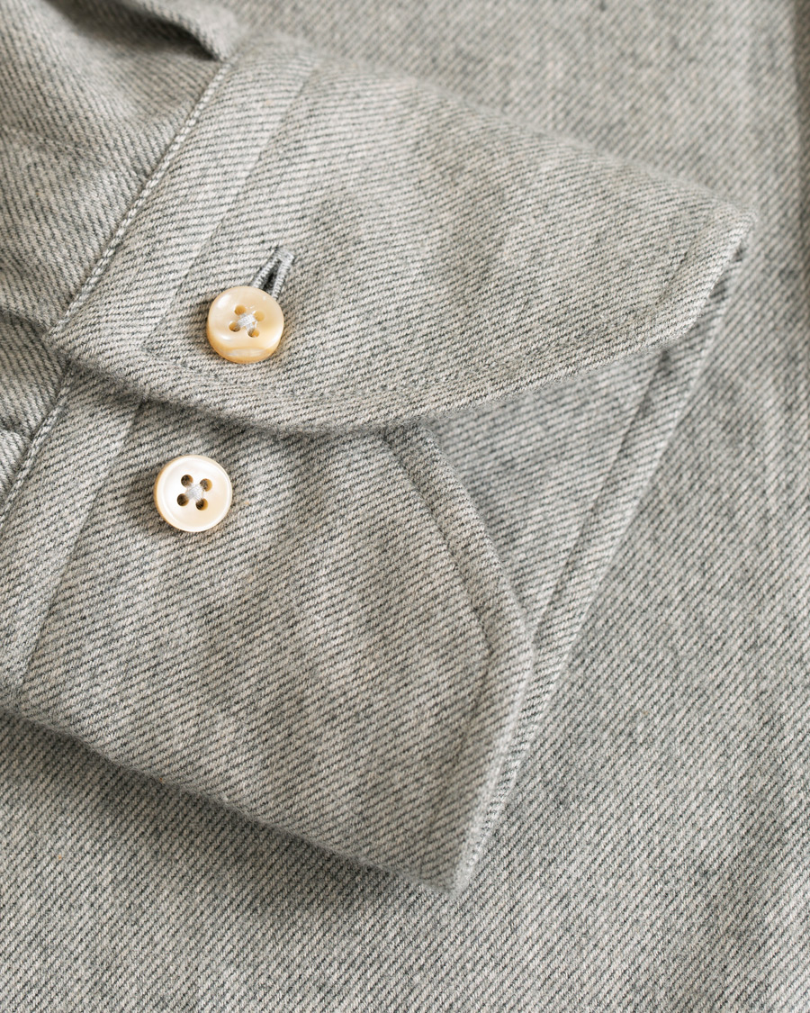 Herre | Skjorter | Stenströms | Slimline Flannel Shirt Grey