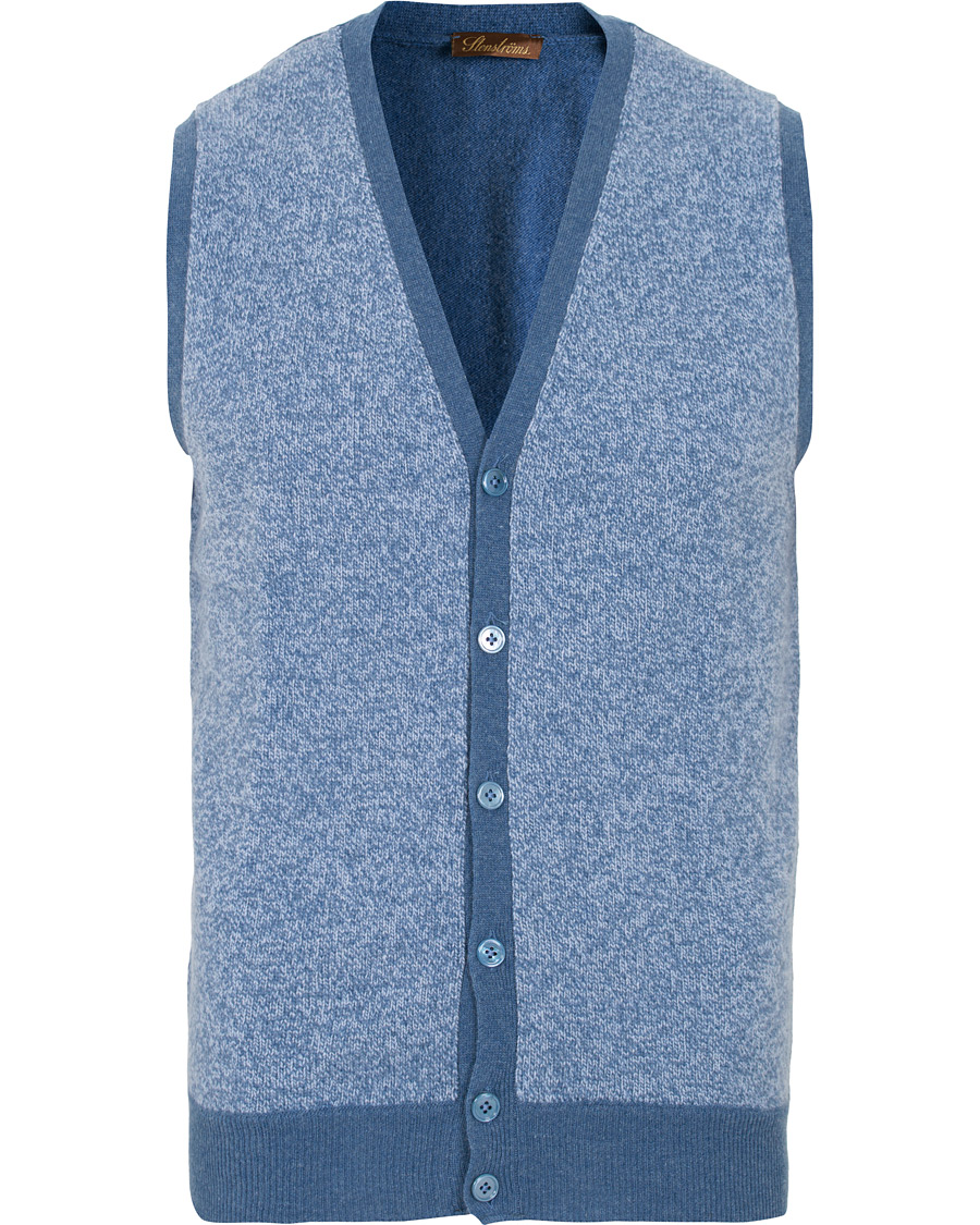 Herre | Trøjer | Stenströms | Lambswool Vest Blue