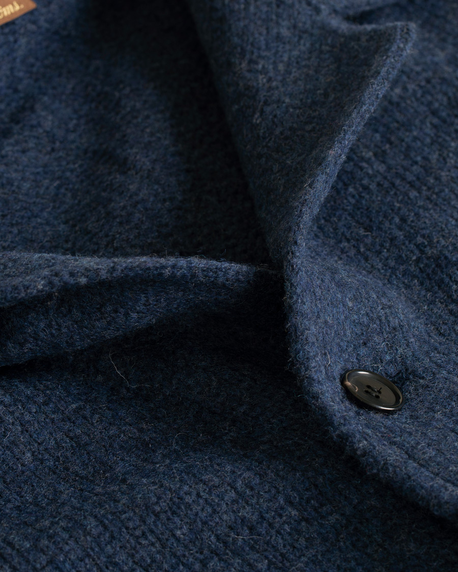 Herre | Trøjer | Stenströms | Merino Wool Knitted Cardigan Navy