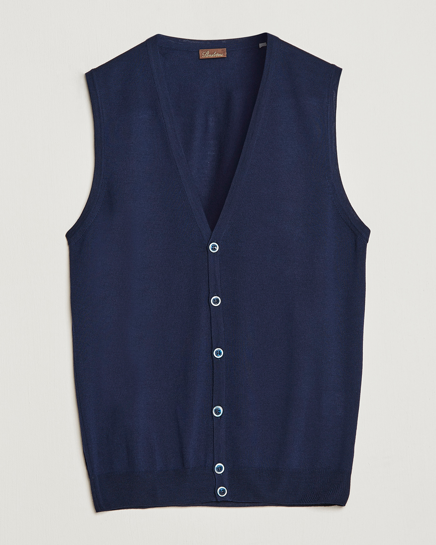 Herre | Trøjer | Stenströms | Merino Slipover Navy