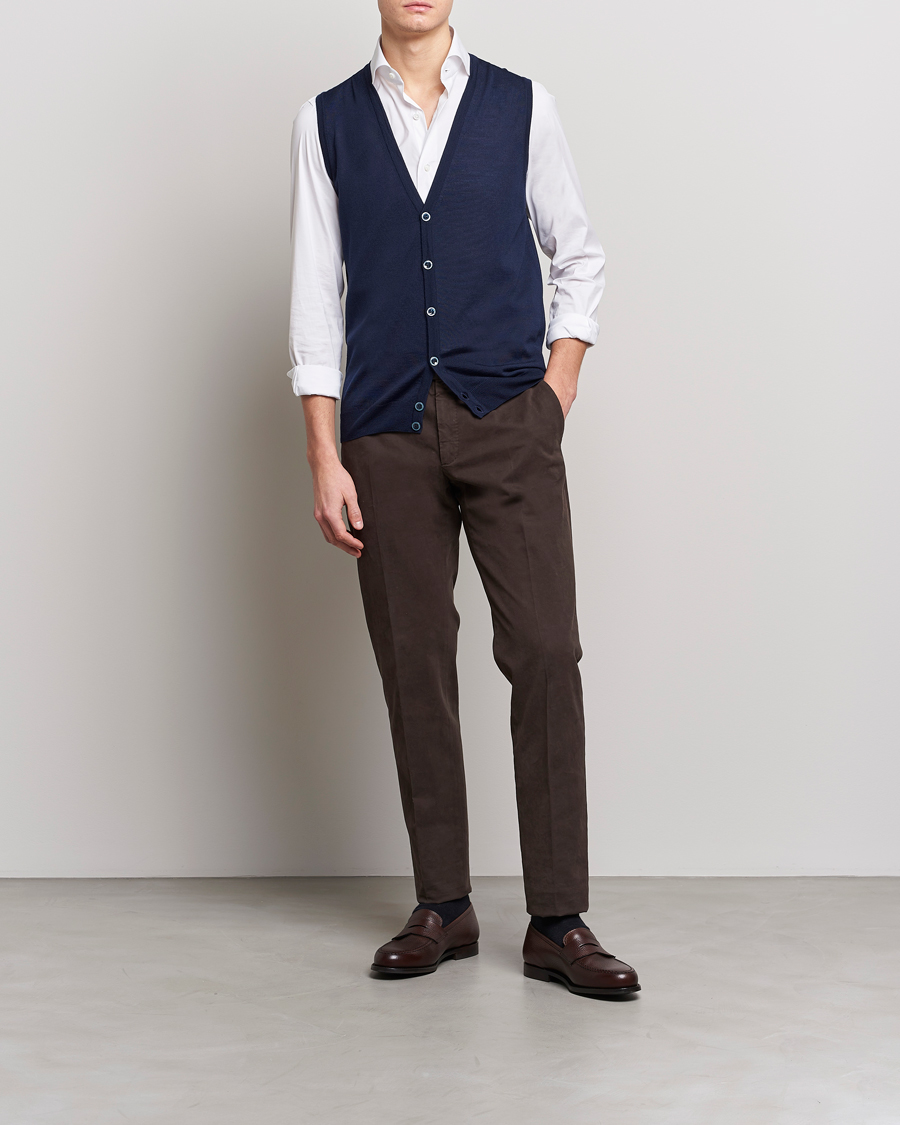Herre | Trøjer | Stenströms | Merino Slipover Navy
